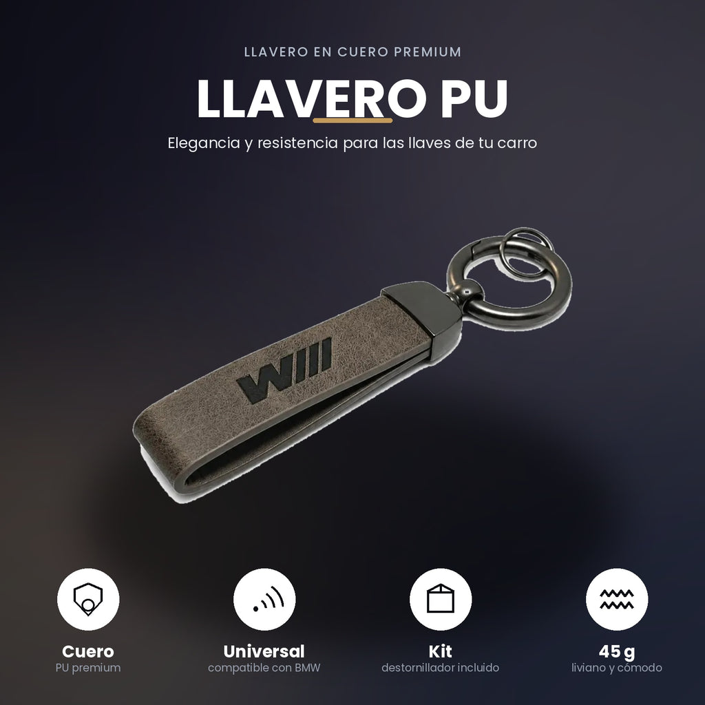 Llavero en Cuero PU Premium con Kit de Instalación – Compatible con BMW