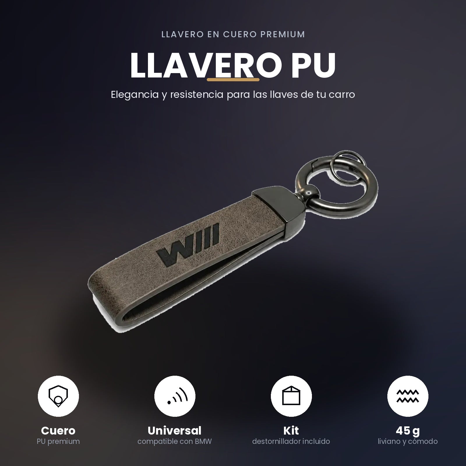 Llavero en Cuero PU Premium con Kit de Instalación – Compatible con BMW
