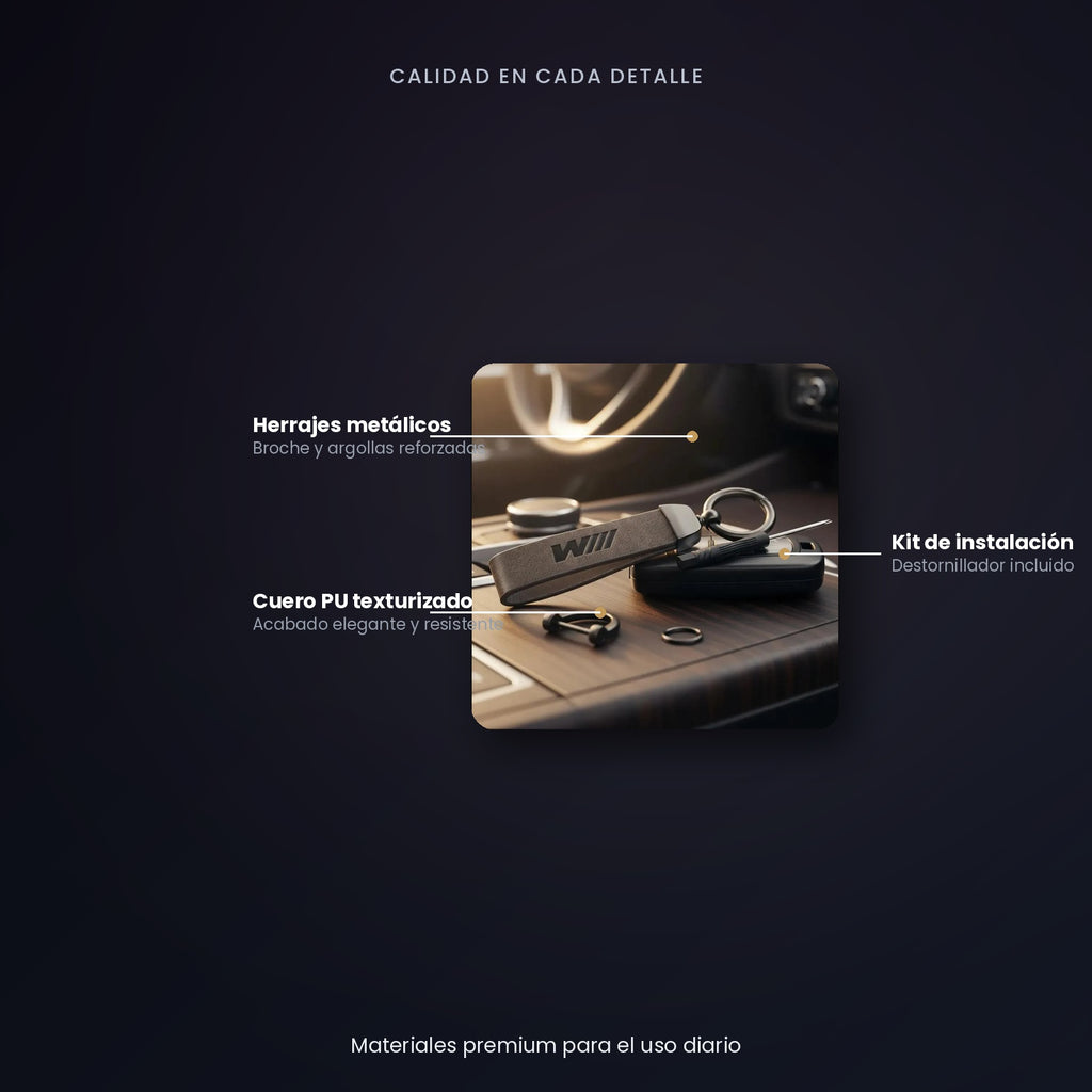 Llavero en Cuero PU Premium con Kit de Instalación – Compatible con BMW