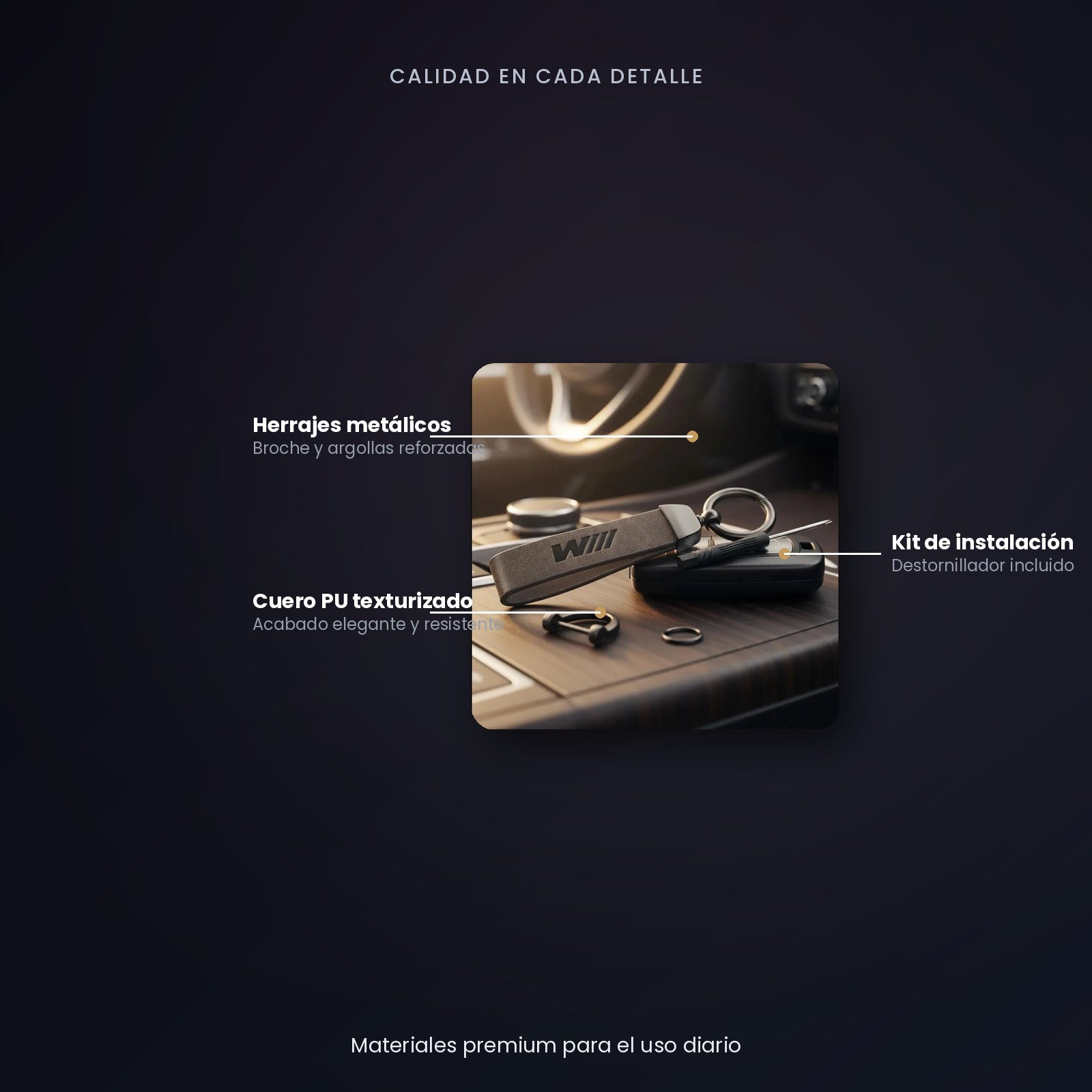 Llavero en Cuero PU Premium con Kit de Instalación – Compatible con BMW