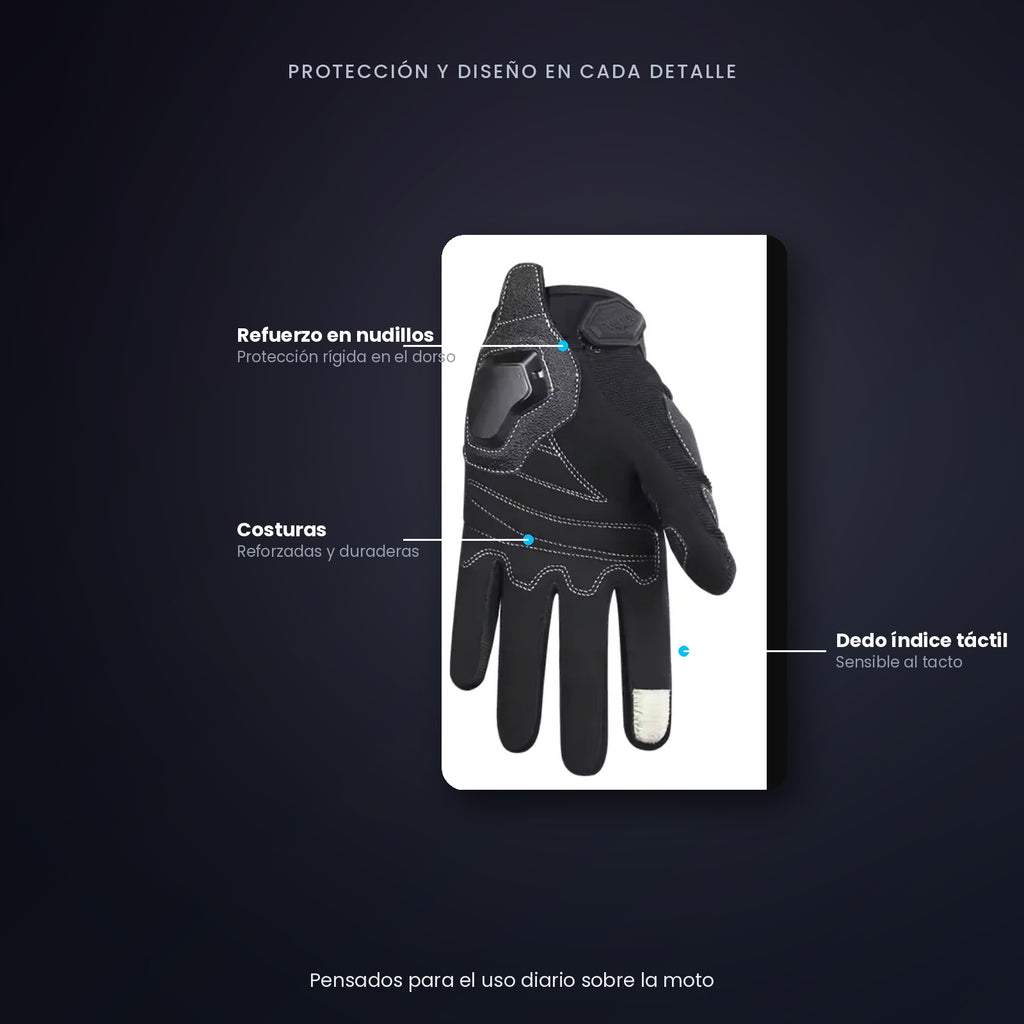 Guantes Suomy para Moto con Protección en Nudillos y Dedo Táctil