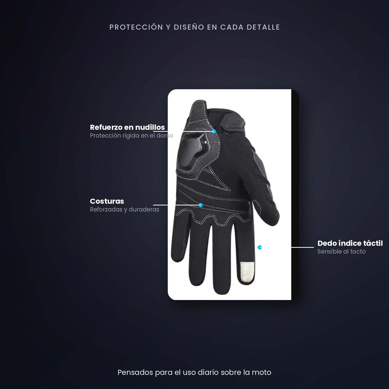 Guantes Suomy para Moto con Protección en Nudillos y Dedo Táctil